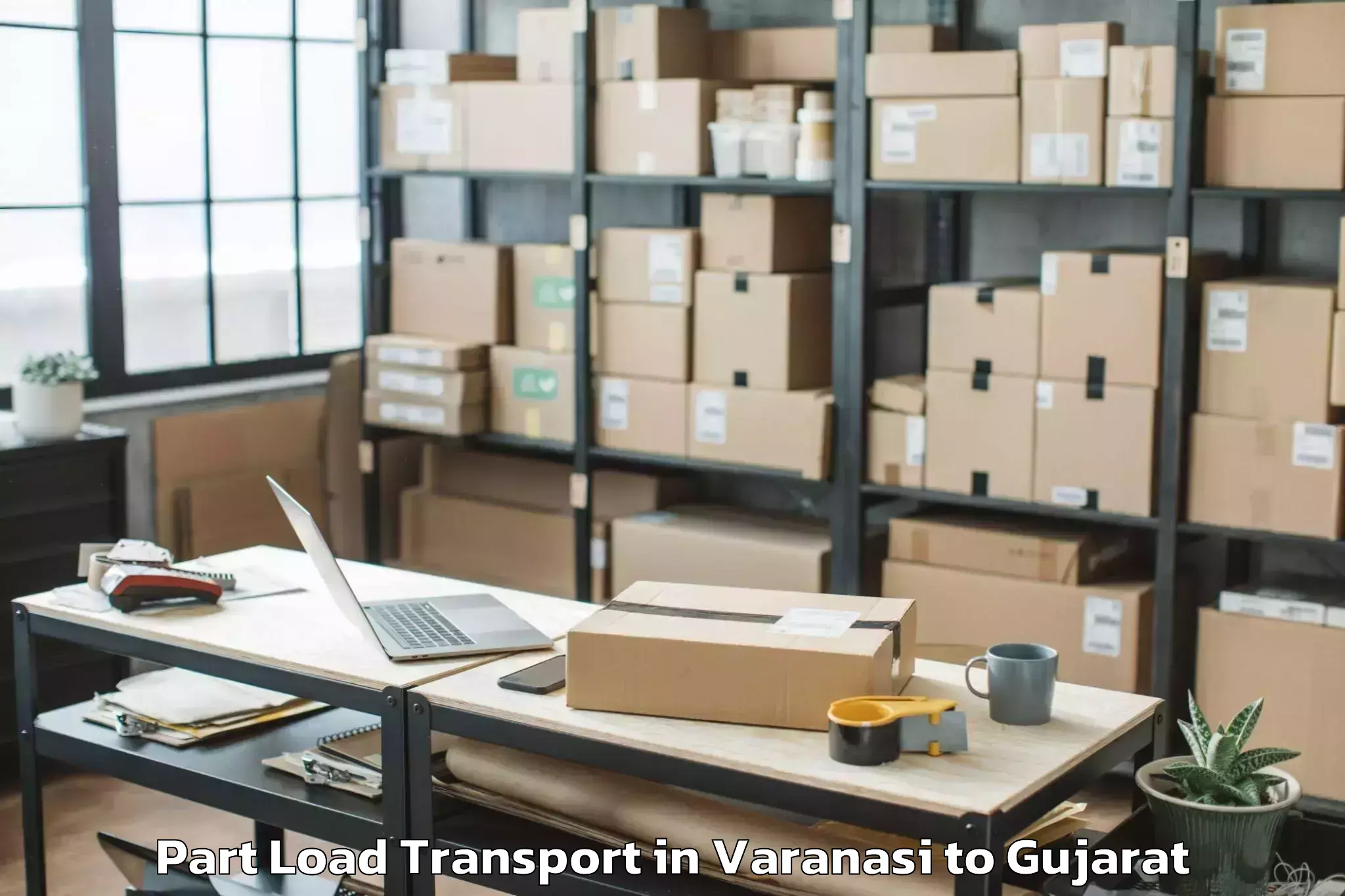 Get Varanasi to Balasinor Part Load Transport